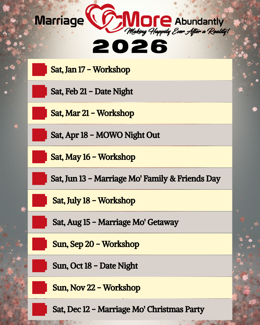 2026 Marriage More Abundantly Events